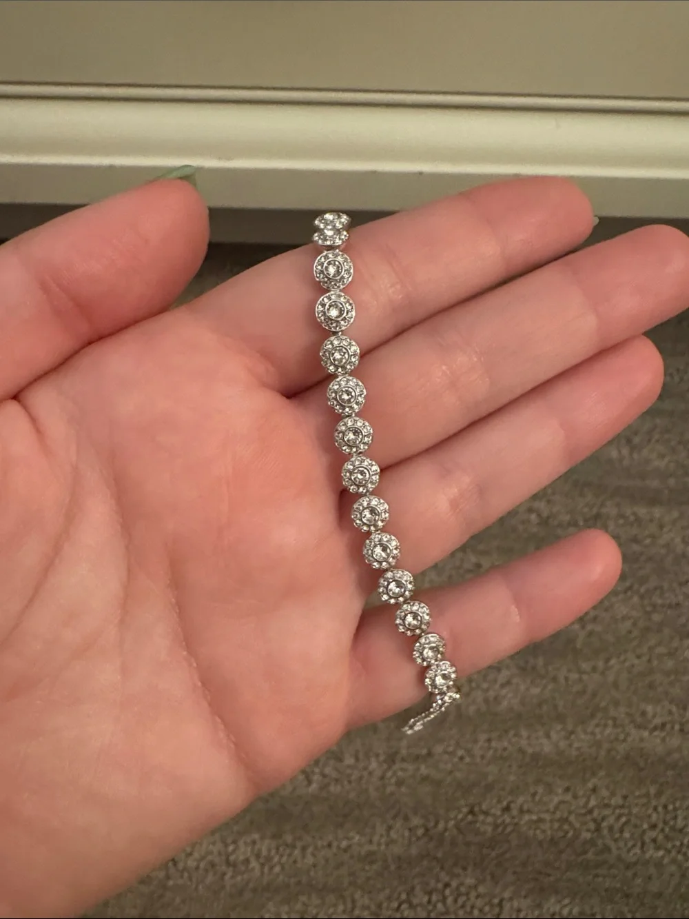 Silver Crystal Tennis Bracelet - Women Jewelry